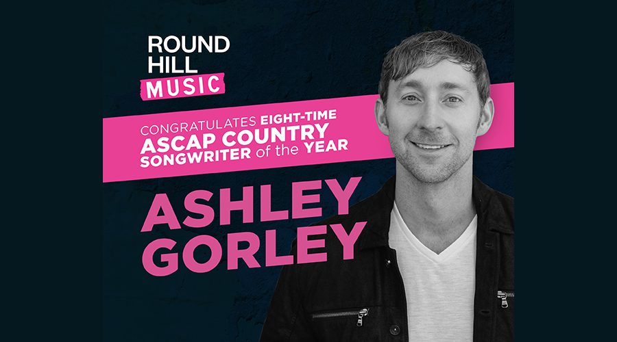 Round Hill Music's Ashley Gorley Wins ASCAP Country Music Songwriter of