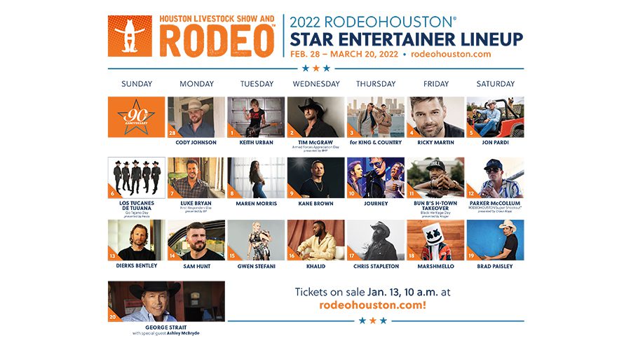 Houston Livestock Show And Rodeo™ Announces 2022 RODEOHOUSTON ...