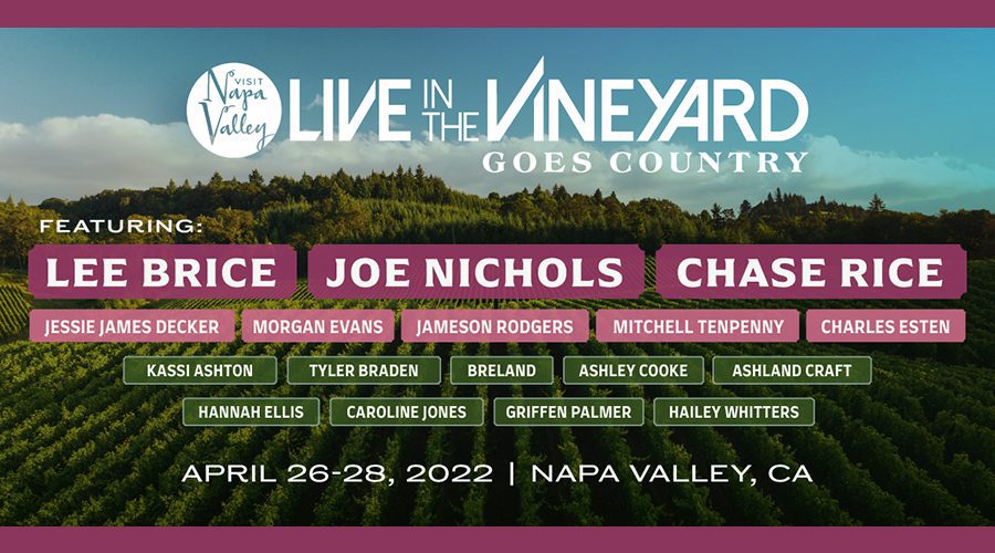 More Talent Announced for Live In The Vineyard Goes Country, Presented