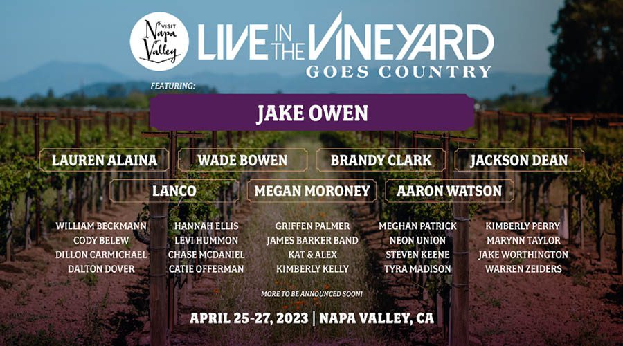 Live In The Vineyard Goes Country, Presented by Visit Napa Valley